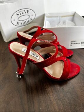 Steve Madden Red Strappy High-Heel Sandals